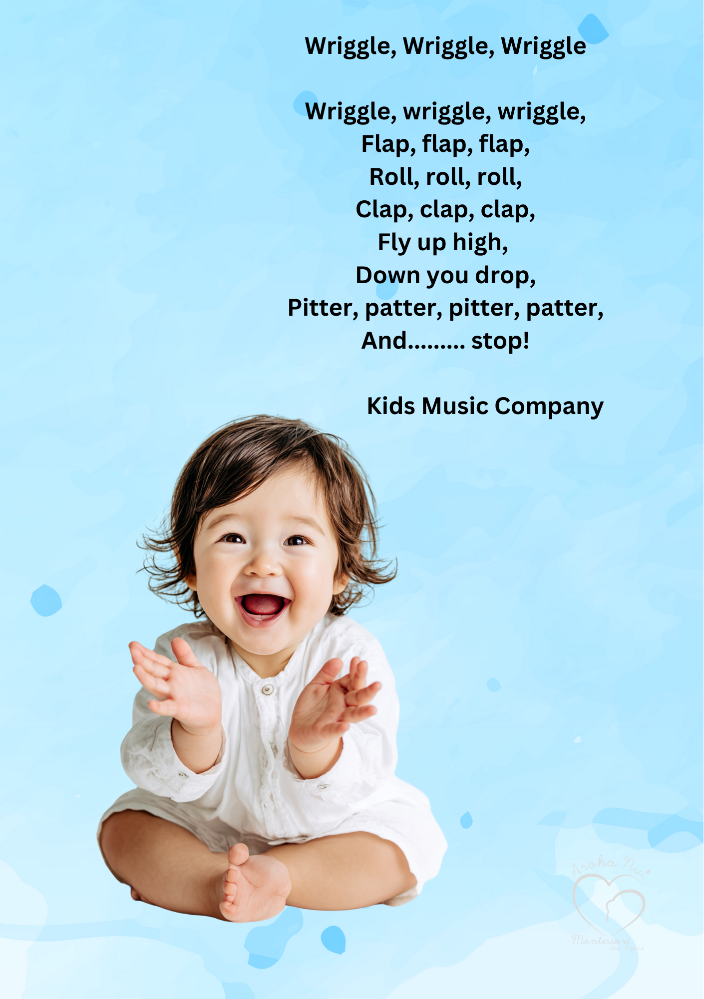 Toddler Song Card - Wriggle, Wriggle, Wriggle