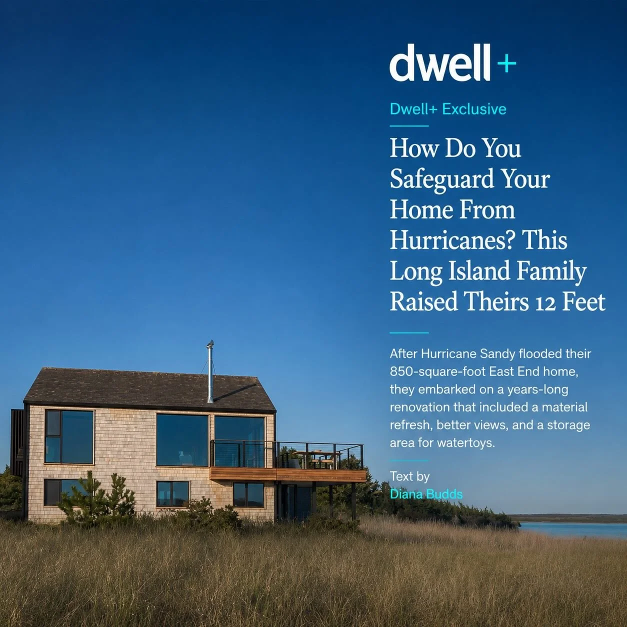 Honored to share this feature in @dwellmagazine on my team&rsquo;s Shore Drive House renovation. This project was a true feat of engineering, carefully designed to meet FEMA flood regulations by elevating the original structure 12 feet above sea leve