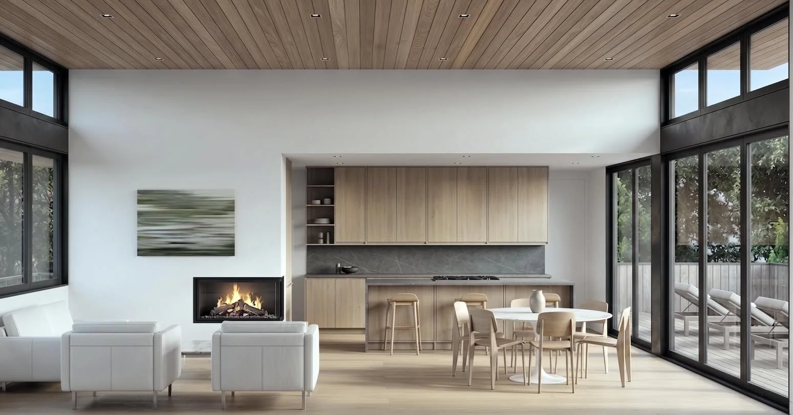 Studies for the kitchen and living area at our new residential project in Amagansett.

The comfortable &ldquo;glass box&rdquo; living room makes the outside landscape the focus.

#residentialdesign 
#modernluxury 
#innovativedesign
#modernparadisebda