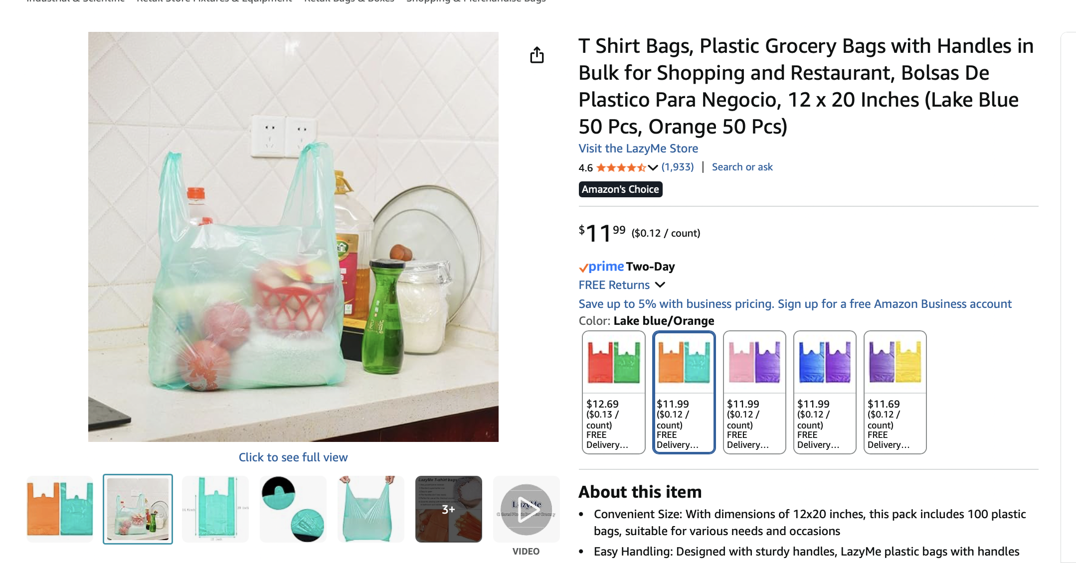 x3 packs of plastic bags multicolors