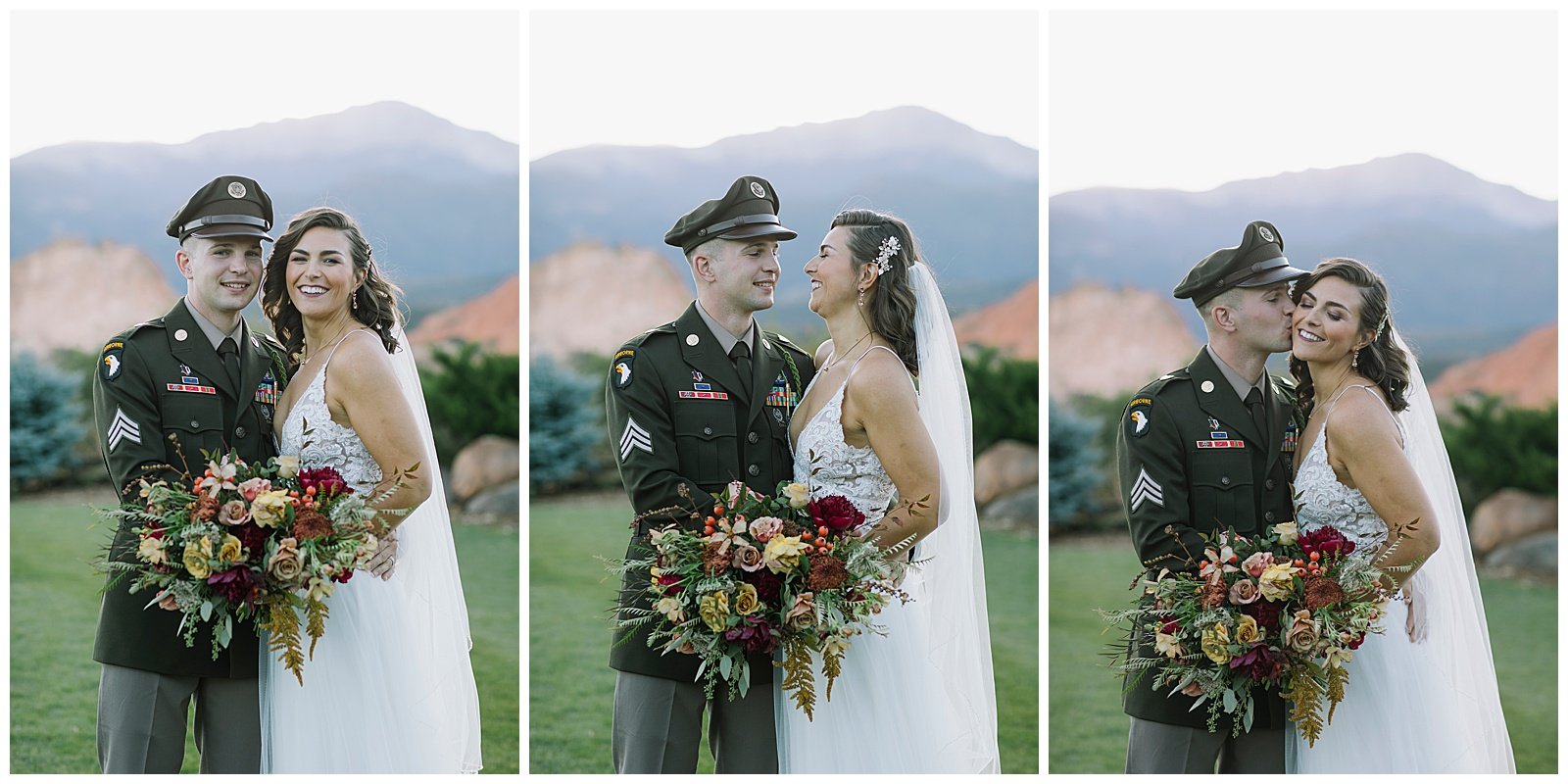 Bride and Groom at The Garden of the Gods Resort