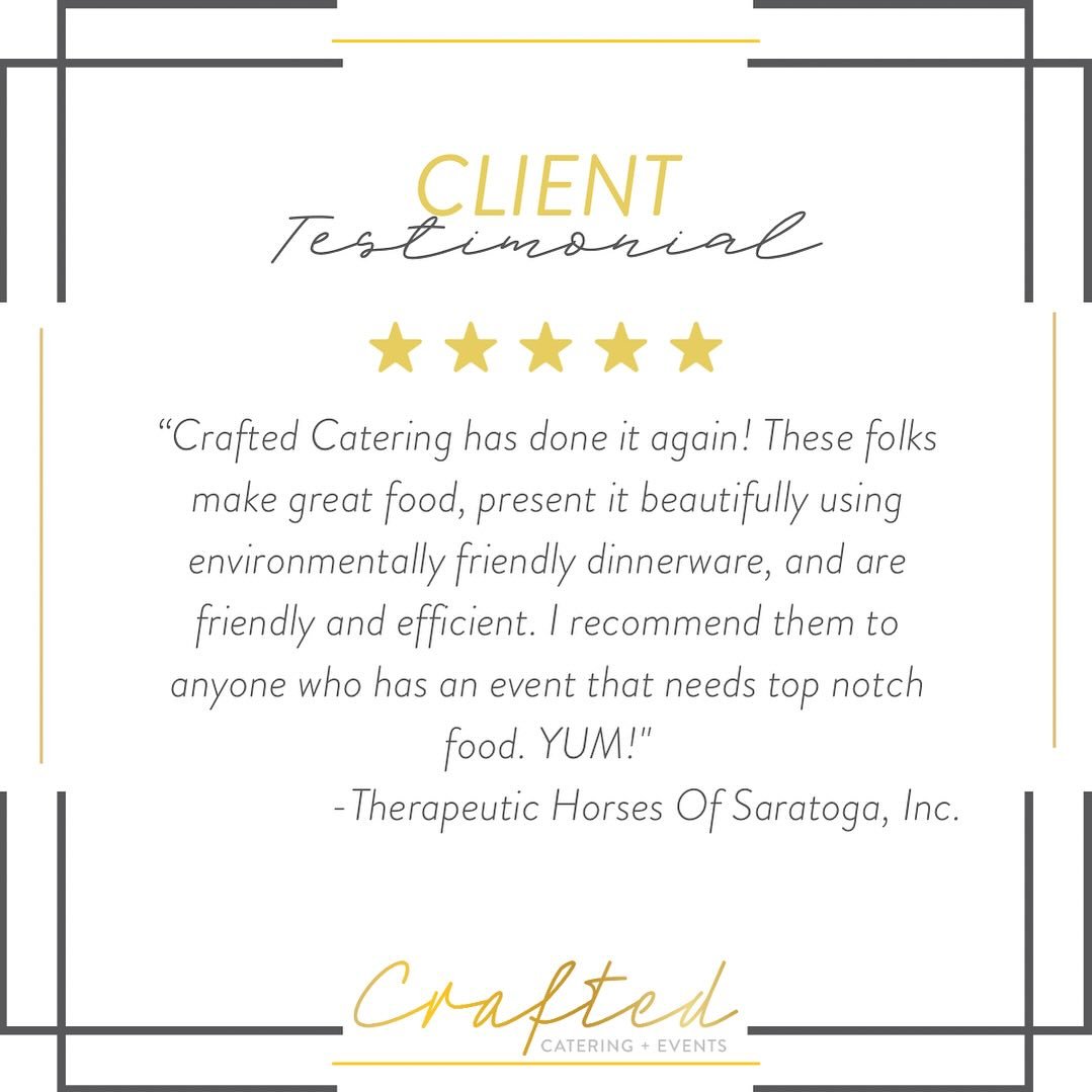 We&rsquo;re thrilled to have impressed  @therapeutic_horses , Therapeutic Horses Of Saratoga, Inc. 🏇 with our delicious food and eco-friendly service! Thanks for the shoutout! 🤩

 #HappyCustomer #ecofriendlycatering