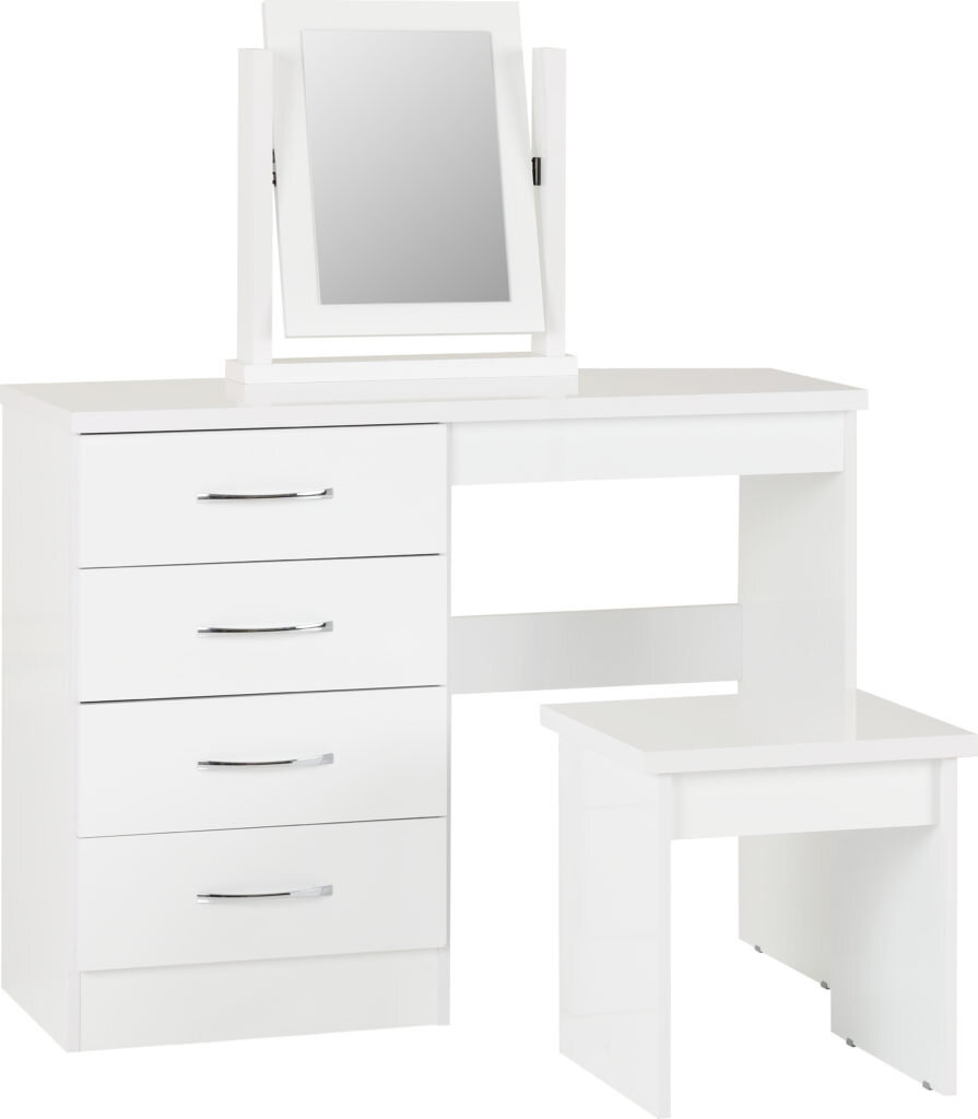 Nathan Dressing Table Set (Grey/ Oyster Gloss Oak effect & White Gloss)