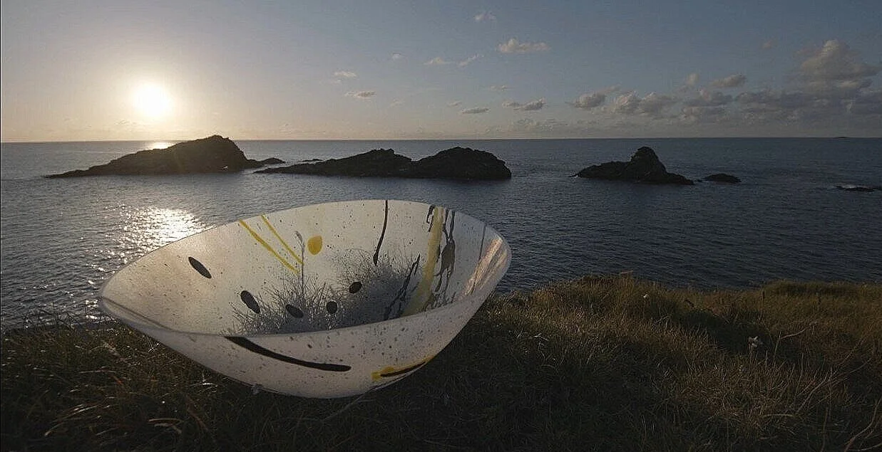 Goose-barnacle, statement glass sculptural vessel