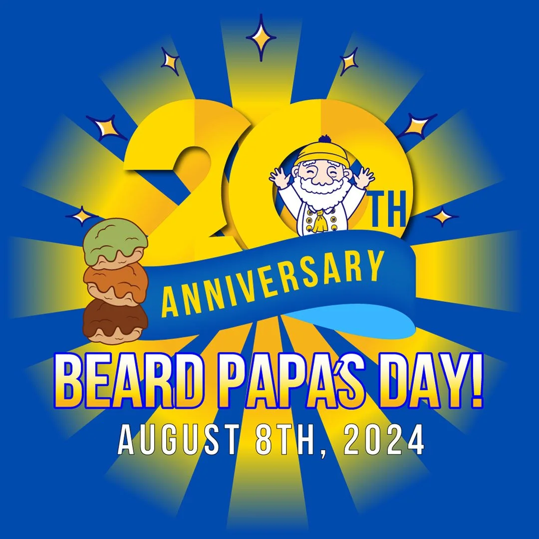 Beard Papa’s Celebrates 20th Anniversary in the USA on August 8, 2024 with Beard Papa's Day