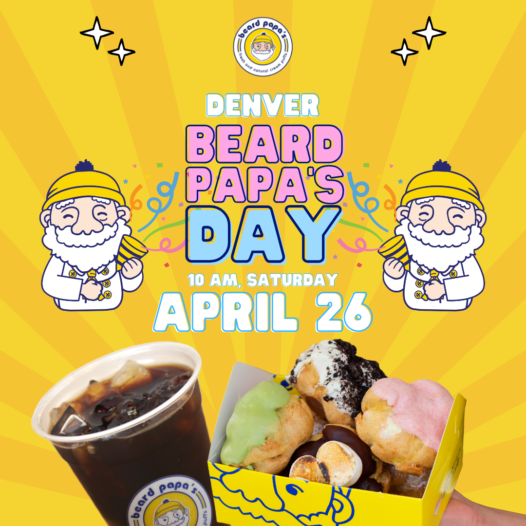 Beard Papa’s Celebrates “Denver Beard Papa’s Day” on April 26, Free Cream Puffs and Coffee