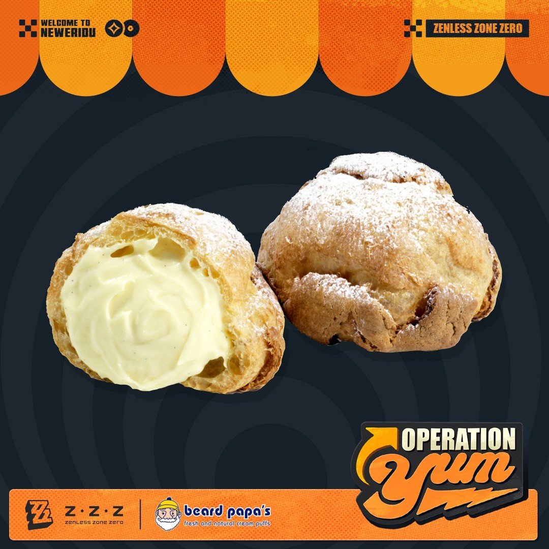 🥰 Meet Crispyboo puff, the newest (and fluffiest) face in New Eridu!
Straight from the Hollows and into your box of puffs, Crispyboo is here for the Zenless Zone Zero x Beard Papa&rsquo;s collab! 

🕹️ Contact your store for details and inventory. b