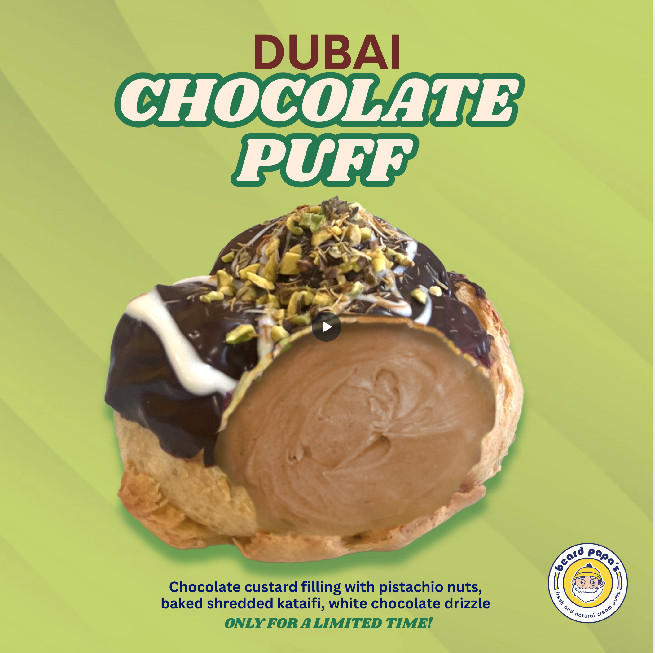 Beard Papa’s Introduces New Limited-Time Flavor: Dubai Chocolate Puff