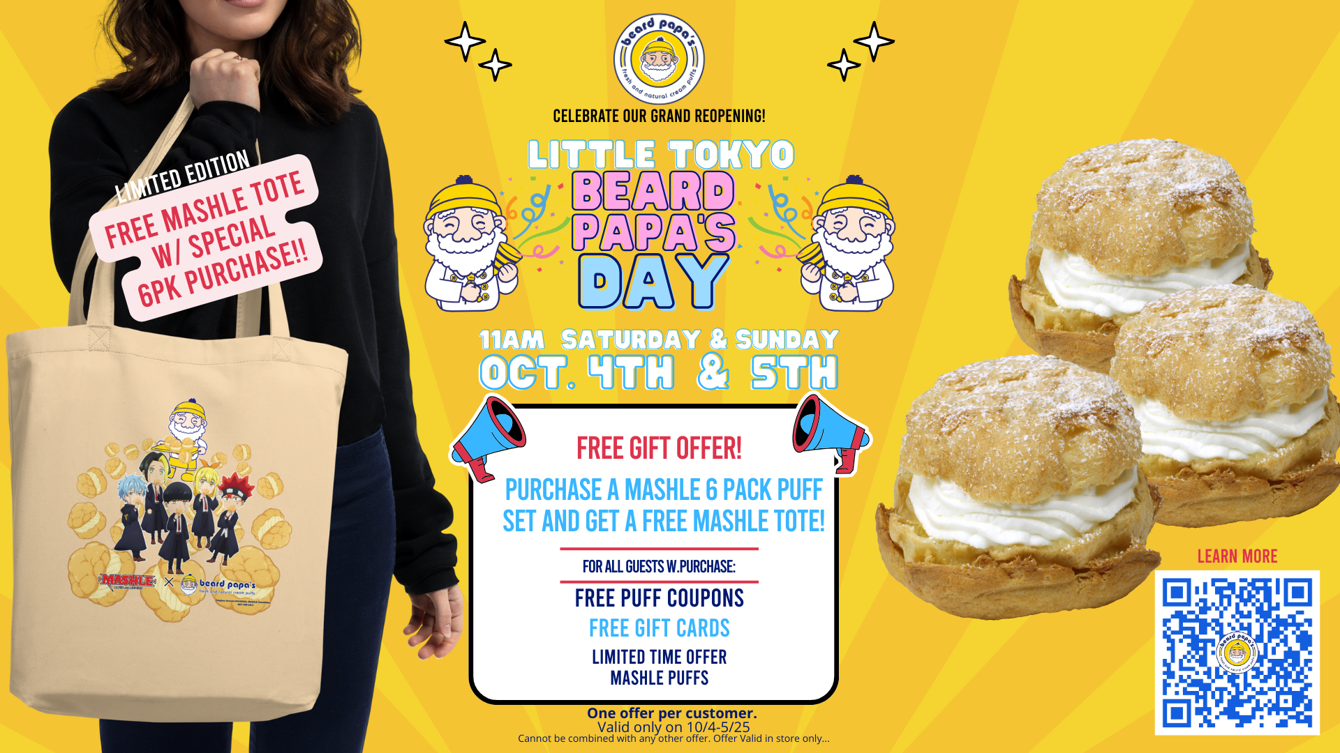Beard Papa’s Little Tokyo Day with MASHLE: MAGIC AND MUSCLES in an Anime Collaboration Event