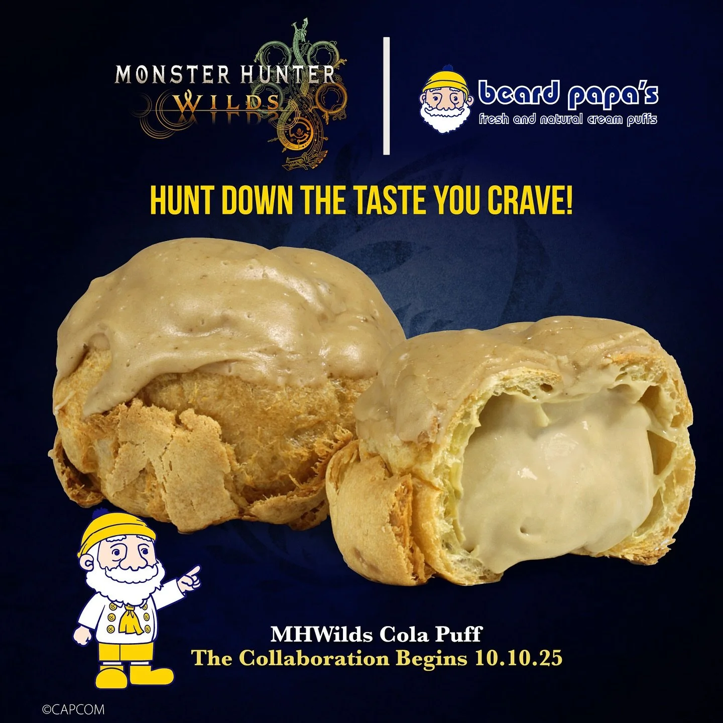 The Hunt Starts Friday Oct. 10th! ⭐️Register to WIN FREE SWAG! 
beardpapas.com/monster-hunter-wilds (or bio)
✨ Get a Wilds Combo Pack (4-pack) or a Hunters Combo Pack (6-pack) that includes the Original w. Vanilla custard, Oreo Cookies and Cream w. v