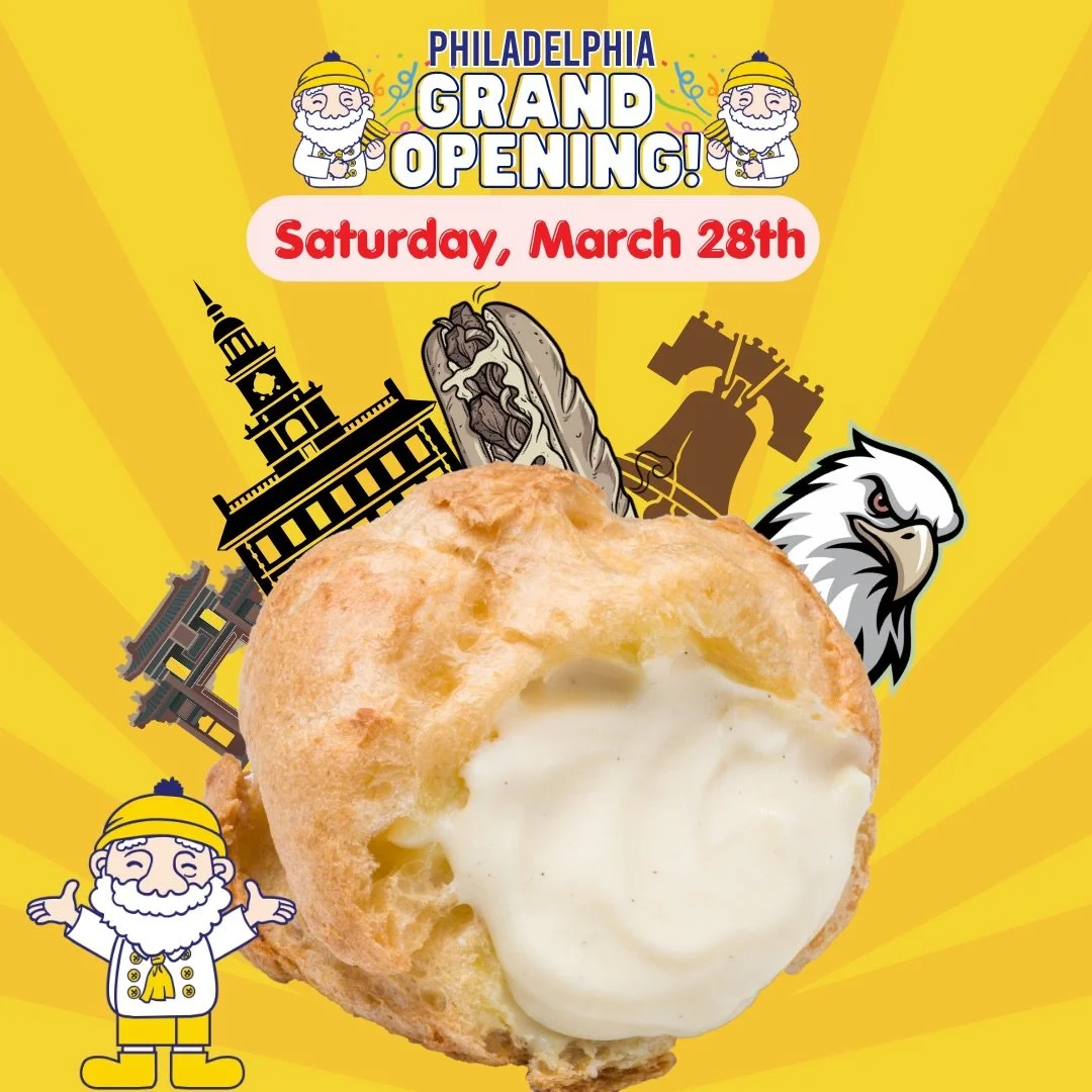 🎉Papa is in Philly! 🎉Grand Opening 3/28-29 this weekend! (Sat &amp; Sun) 🥳 FOLLOW @philadelphia.beardpapas &amp; GET A FREE PUFF! 

🥳FREE GOODIES to the first 100*&nbsp;

📍See us next to the Chinatown Gate at 104 N. 10th st. , Philadelphia, PA 
