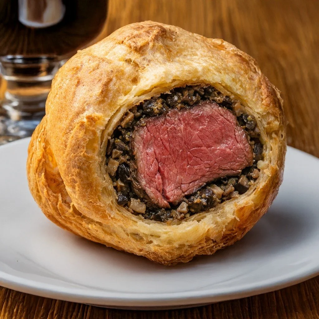 Fancy meets flaky 😍🥐 Use the APP and get 10% off with signup! beardpapas.com
Our Beef Wellington Protein Puff is serving savory luxury in every bite&mdash;golden shell, rich mushroom duxelles, and juicy beef perfection. 

Who said cream puffs had t