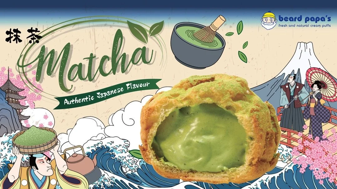 May is Matcha Month!&nbsp;&nbsp;💚 Oishii! 💚 See your local store for ceremonial-grade Japanese matcha as a creamy custard filling or as a puff with your fave filing.&nbsp;&nbsp;(Oishii means delicious!)

🍵 TAG US AND SAVE! 🍵 Tag us with your matc