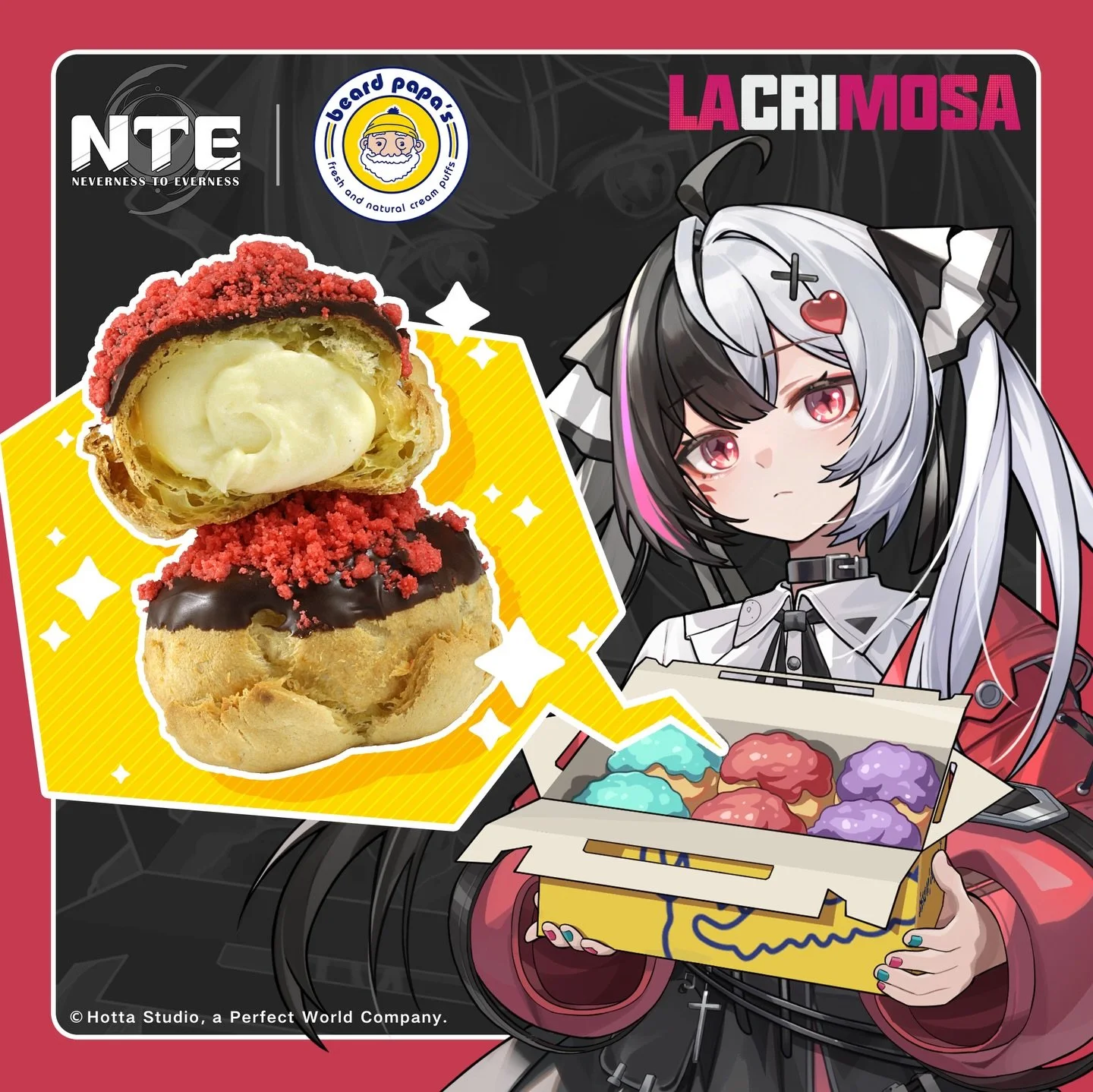 🌹Lacrimosa arrives&nbsp; - June 12th!
A rich Belgian chocolate shell topped with raspberry crumble, filled with smooth vanilla bean cream.
Bold, balanced, and unforgettable. BeardPapas.com/nte
⭐IRL Cosplay Events! Meet &amp; Greet the Squad! @beardp