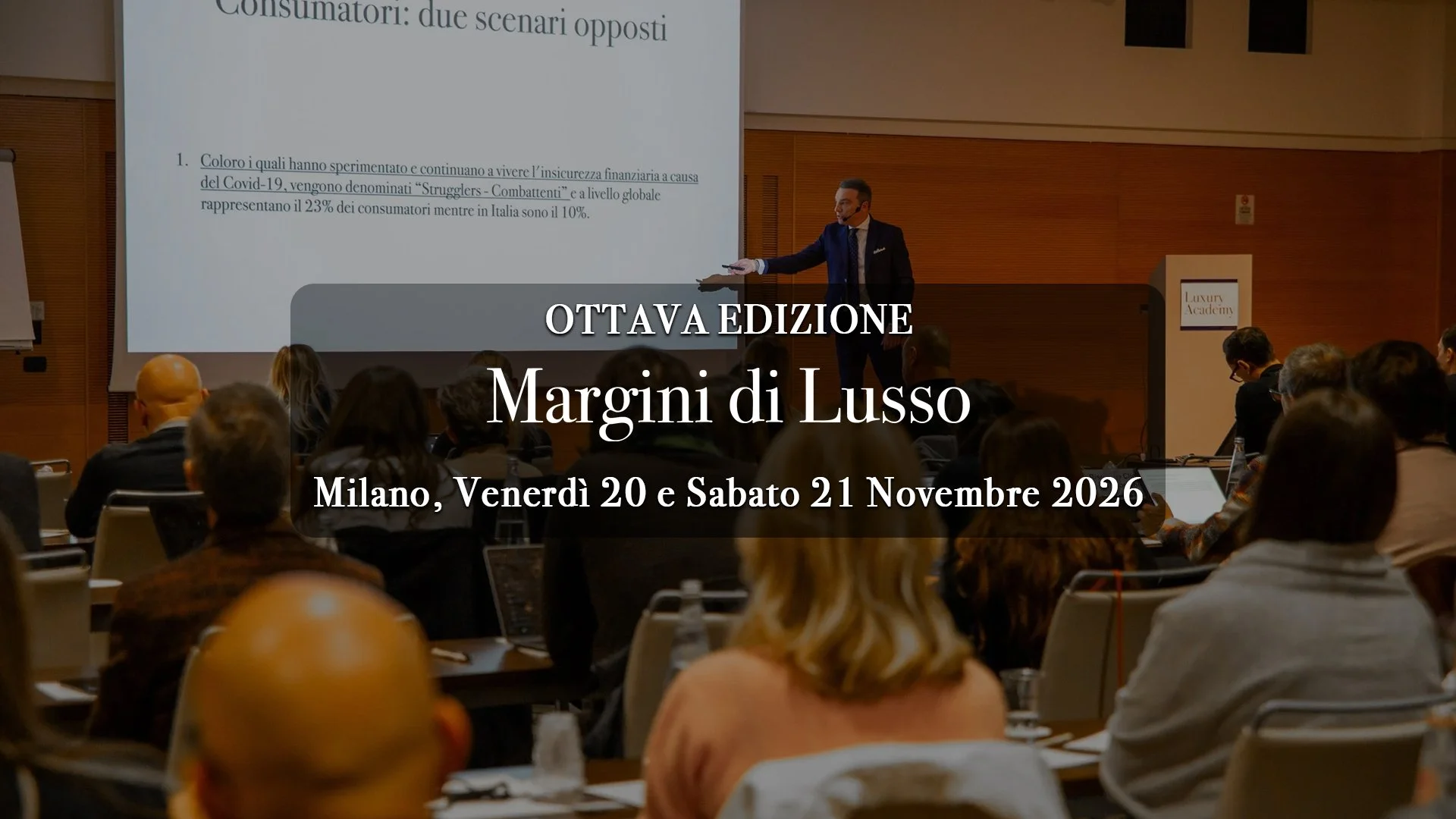 Corso Margini di Lusso: Ottava Edizione | Venerdì 20 e Sabato 21 Novembre 2026