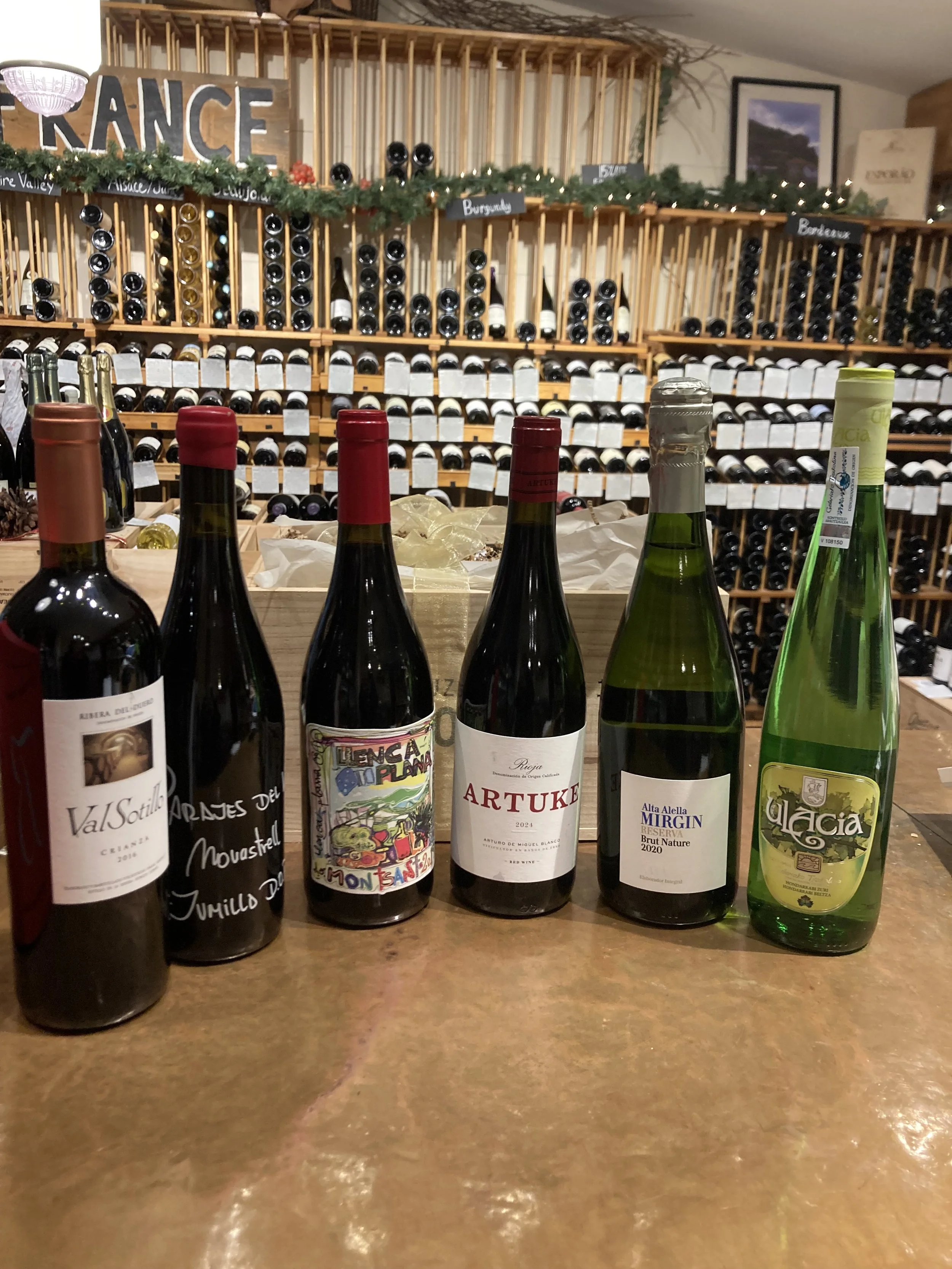 Taste of Spain selection of wine in wooden wine box