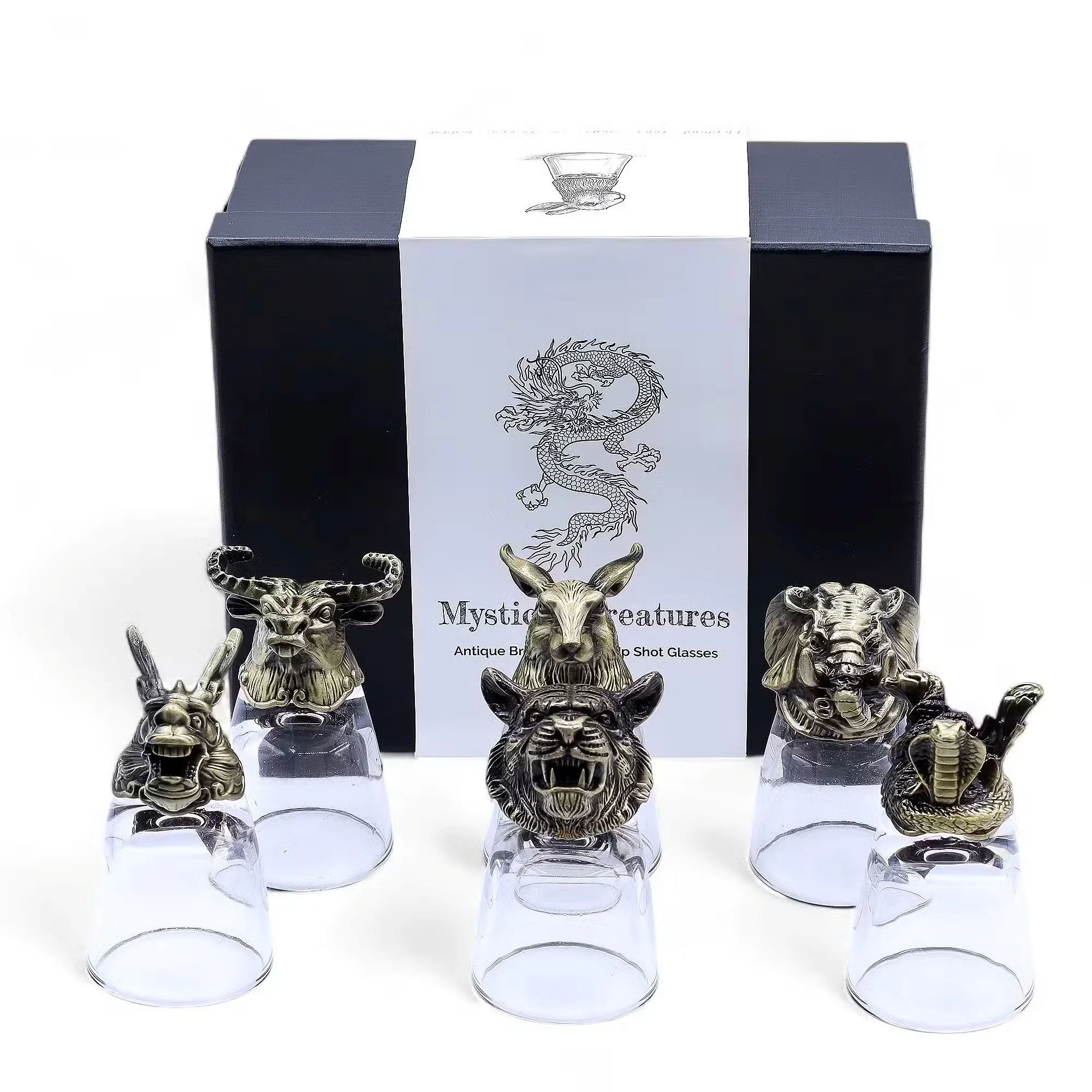 Shot Glasses Gift Set - Mystical Creatures (Antique Bronze)