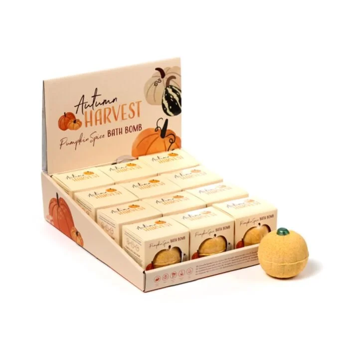 Autumn Harvest Pumpkin Handmade Shaped Bath Bomb in Gift Box