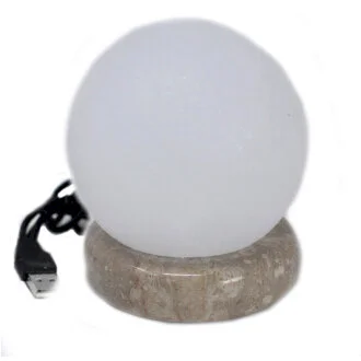 Quality USB Ball White Salt Lamp - 9 cm (Multi)