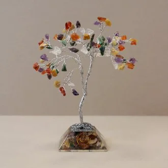 Gemstone Tree with Orgonite Base - 80 Stone (Multi)