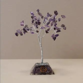 Gemstone Tree with Orgonite Base - 80 Stone (Amethyst)