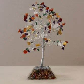 Gemstone Tree with Orgonite Base - 160 Stone (Multi)