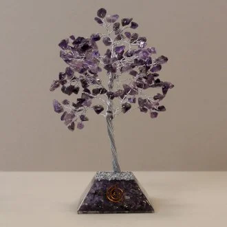 Gemstone Tree with Orgonite Base - 160 Stone (Amethyst)