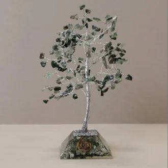 Gemstone Tree with Orgonite Base - 160 Stone (Moss Agate)