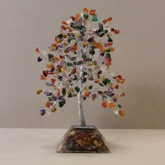 Gemstone Tree with Orgonite Base - 320 Stone (Multi)