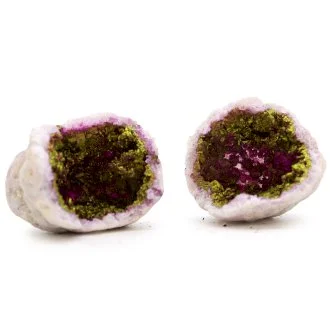 Coloured Calcite Geodes - Natural Rock (Pink & Gold)