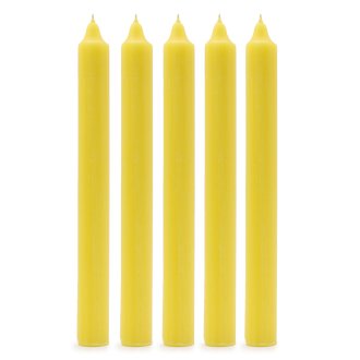 Solid Colour Dinner Candles - Rustic Lemon