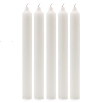 Solid Colour Dinner Candles - Rustic White