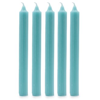 Solid Colour Dinner Candles - Rustic Aqua