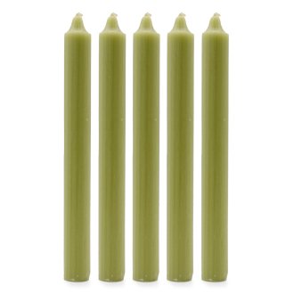 Solid Colour Dinner Candles - Rustic Olive