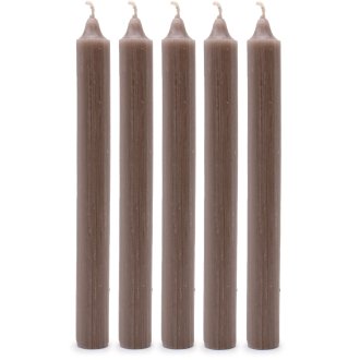 Solid Colour Dinner Candles - Rustic Taupe