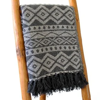 Boho Comfort Throw - Grey Geometric