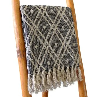 Boho Comfort Throw - Black & Beige Regency