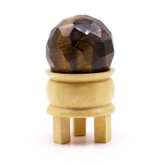 Gemstone Faceted Healing Ball & Stand - Tiger's Eye