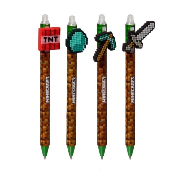 Minecraft Tools Erasable Pen with Silicone Topper