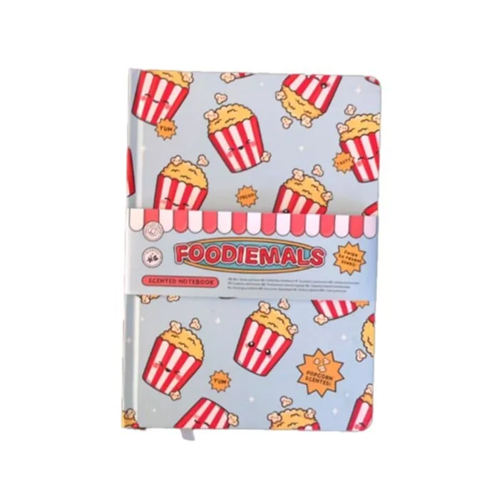 Foodiemals Popcorn Recycled Paper A5 Lined Scented Notebook