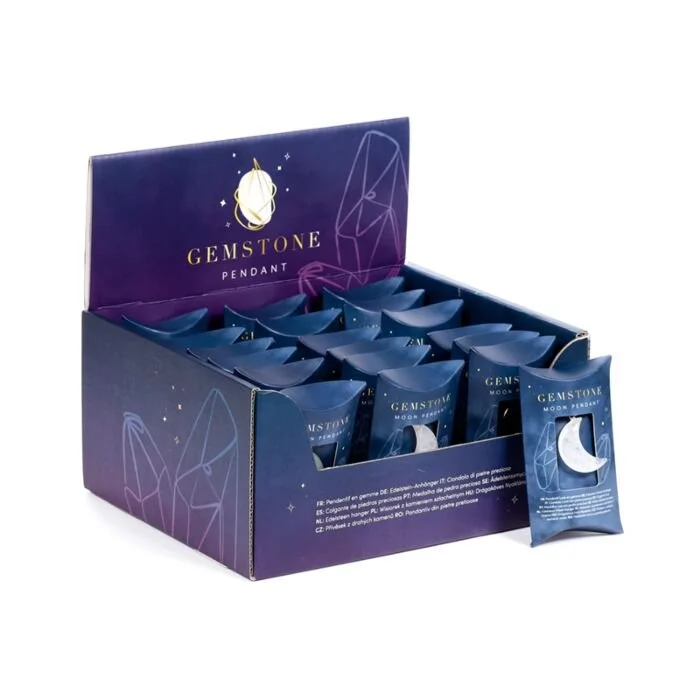Gemstone Pendant Necklace - Moon