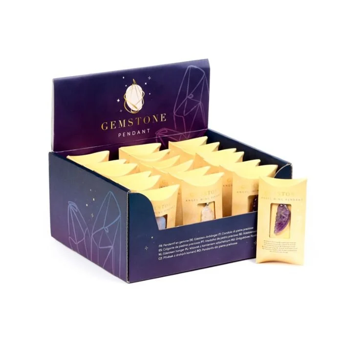 Gemstone Pendant Necklace - Angel Wing