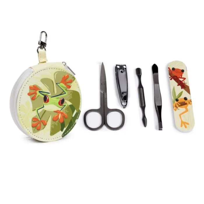 Tropical Frogs 5 Piece Round Manicure Set