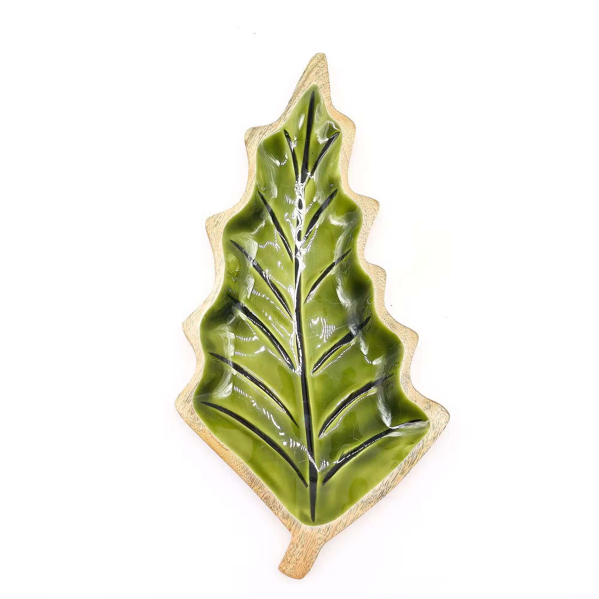 Lost in the Forest - Enamel Leaf Wooden Bowl