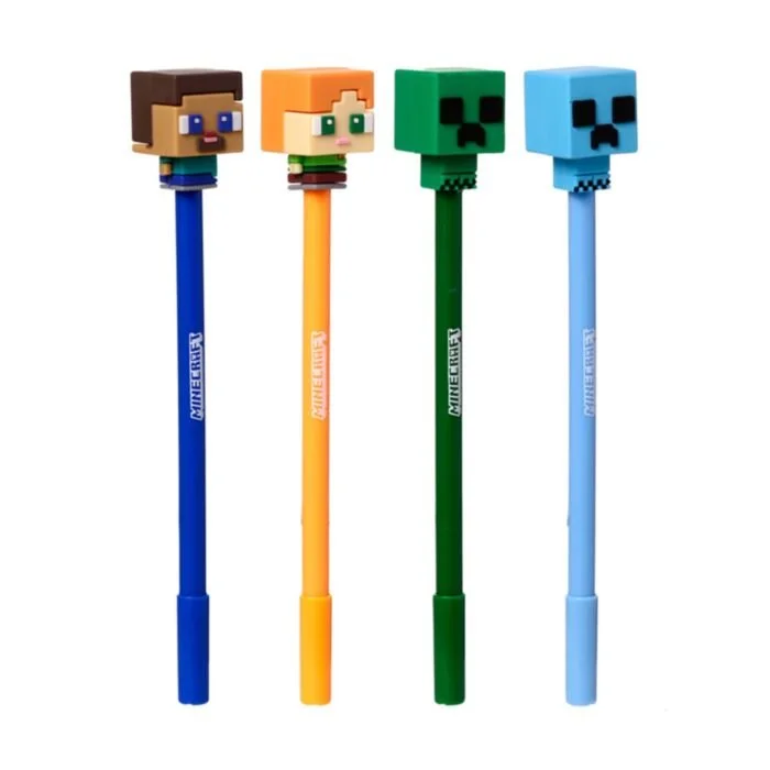 Minecraft Chibi Erasable Pen with Silicone Topper