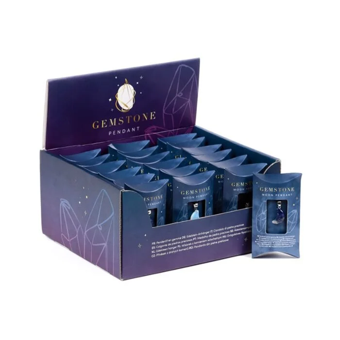 Gemstone Pendant Necklace - Mini Moon