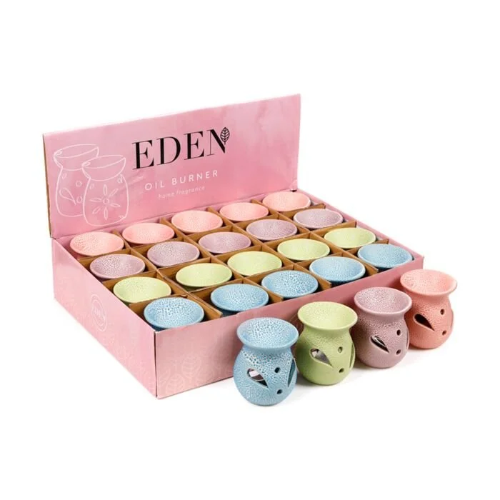 Ceramic Crackled Glaze Cut Out Pattern Oil Burner