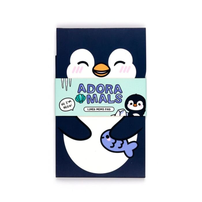 Adoramals Penguin Flip Open Shaped Memo Pad