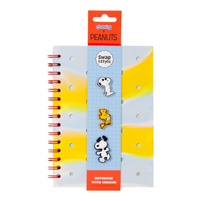 Peanuts Snoopy & Woodstock Silicone Charms A5 Lined Notebook