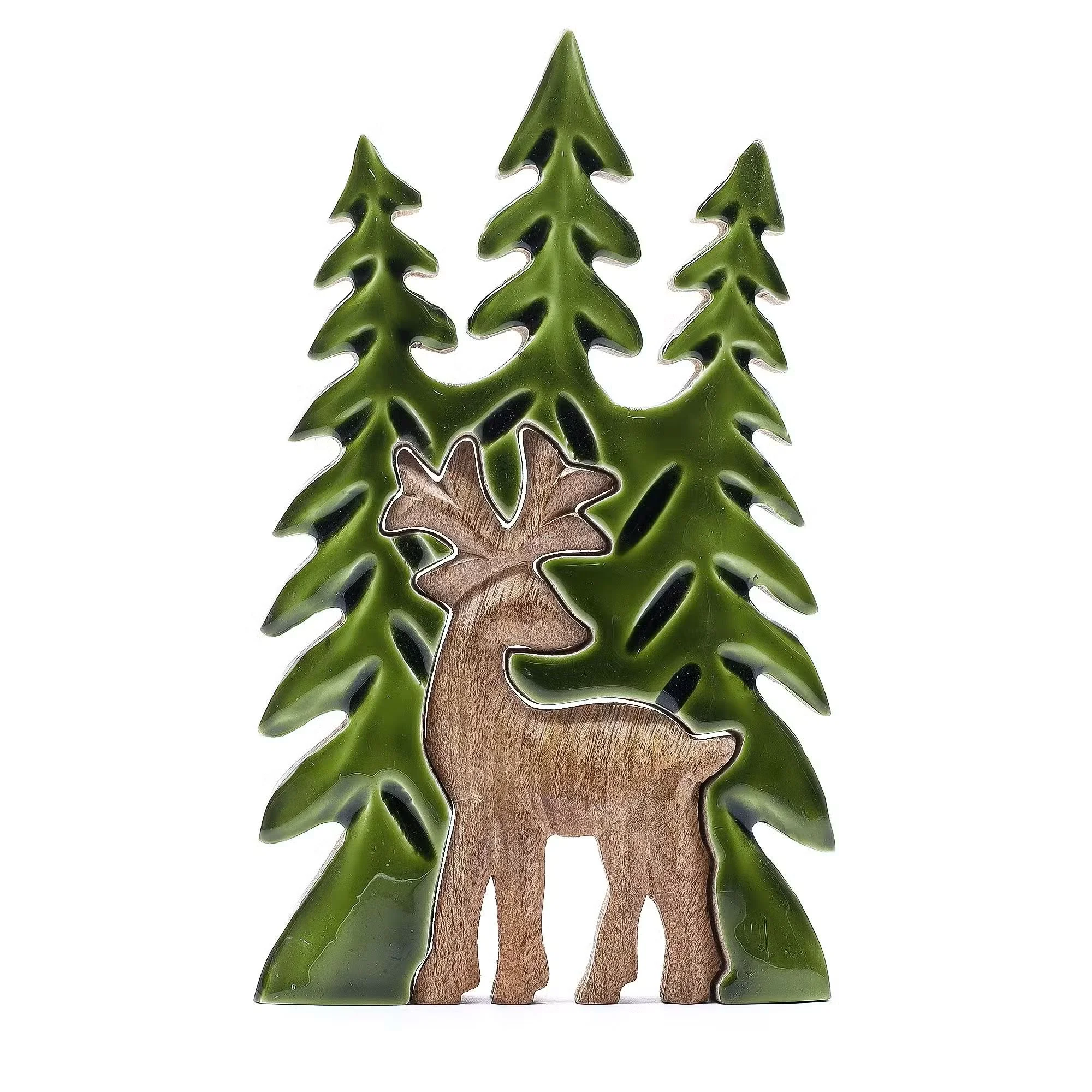 Lost in the Forest - Stag in the Forest 3D Wooden Decoration